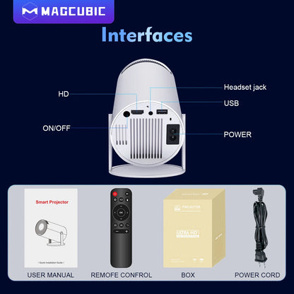 Magcubic HY300 PRO Projector - 4K Android 11, Dual Wifi6, 260ANSI, BT5.0, 1080P Home Cinema & Outdoor Projector