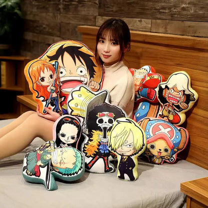 One Piece Anime Pillow – Luffy, Zoro, Sanji, Chopper & Usopp Stuffed Cartoon Cushion Toy, Perfect Birthday Gift