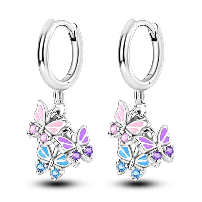 2024 New 925 Sterling Silver Rectangular Hoop Earrings with Zircon - Golden Luxury Wedding Gift for Women