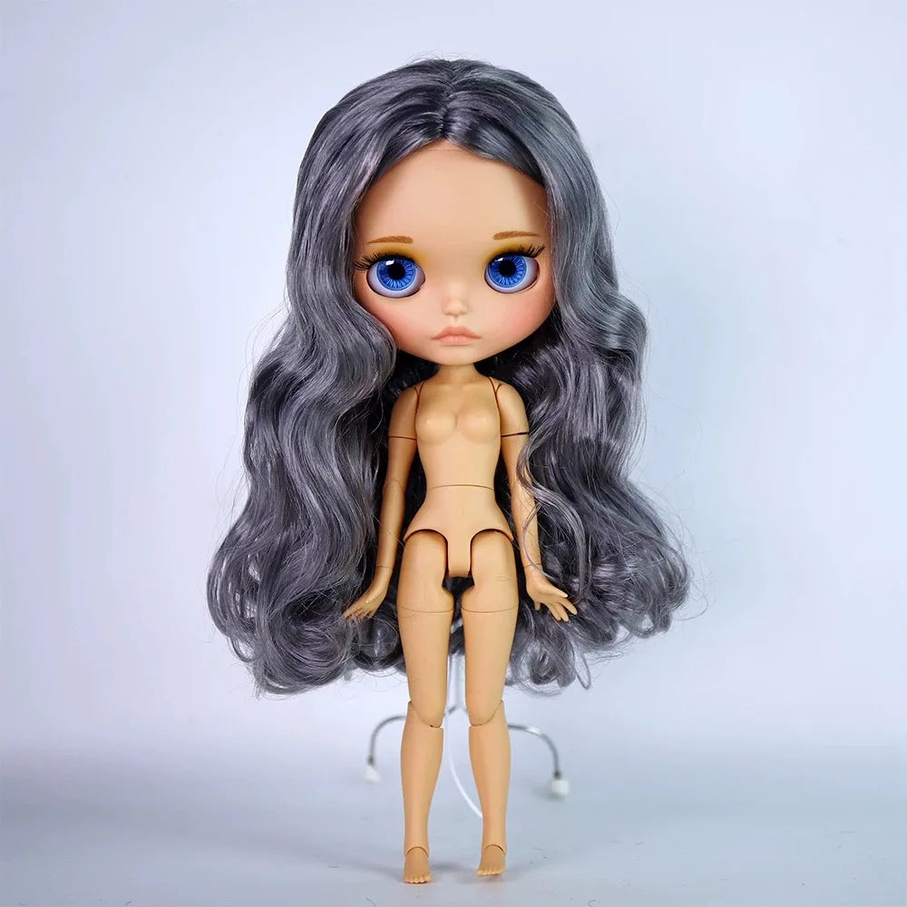 ICY DBS Blythe Doll – 30CM Tan Skin Matte & Glossy Face, Pouting Lips, 19-Joint BJD DIY Costume Doll Gift