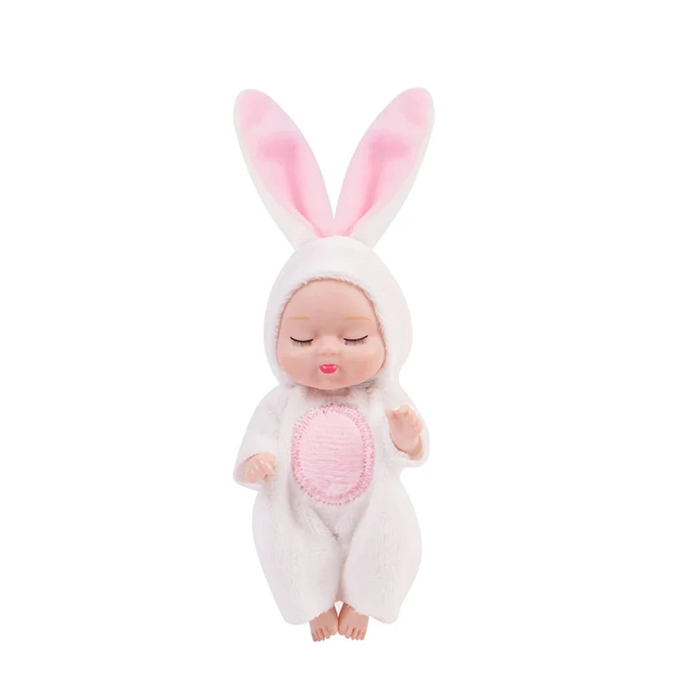 Reborn Baby Doll Kit - 6PCS Mini Sleeping Princess Doll Set with Clothes and Accessories for Kids Gift