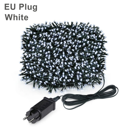 2025 LED Christmas & New Year Fairy String Lights — White/Warm/RGB Waterproof Party & Wedding Decoration