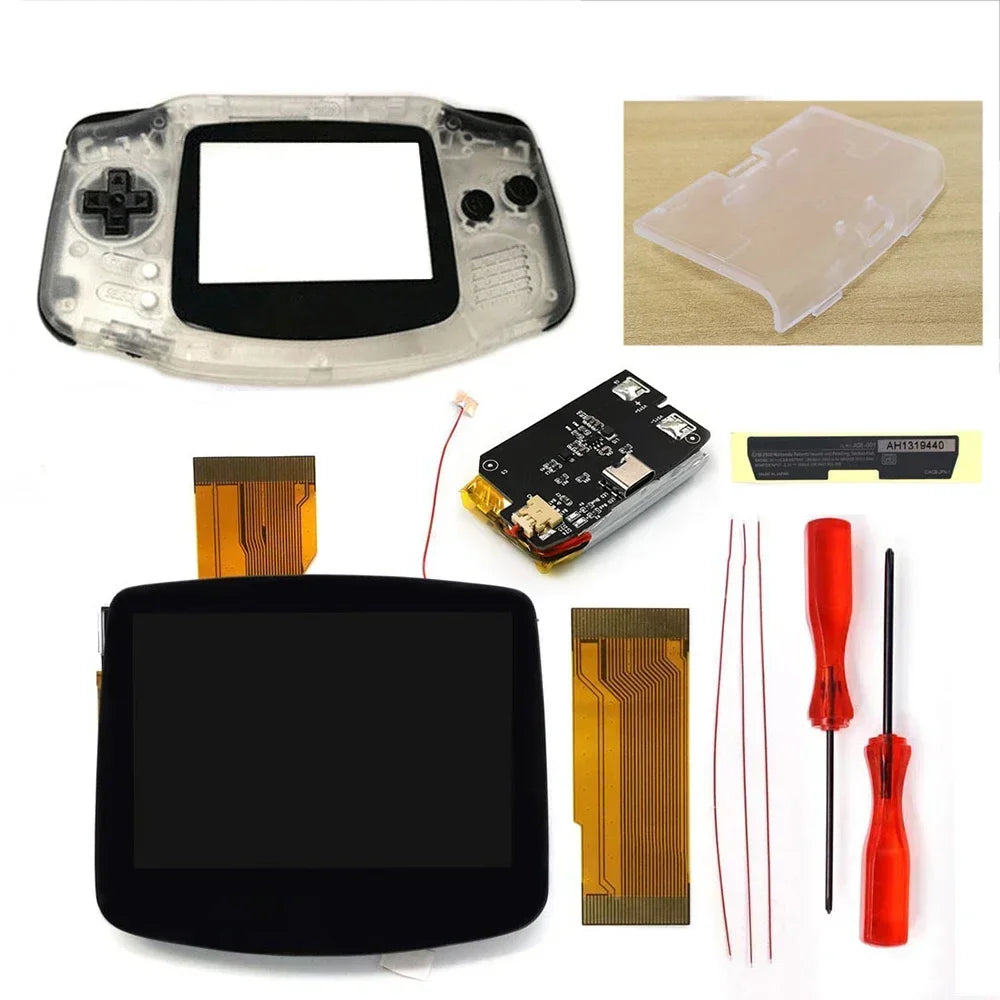 GBA V5 Laminated IPS LCD Backlight Kit – Built-In 1800mAh Rechargeable Battery with Type-C Port for Game Boy Advance