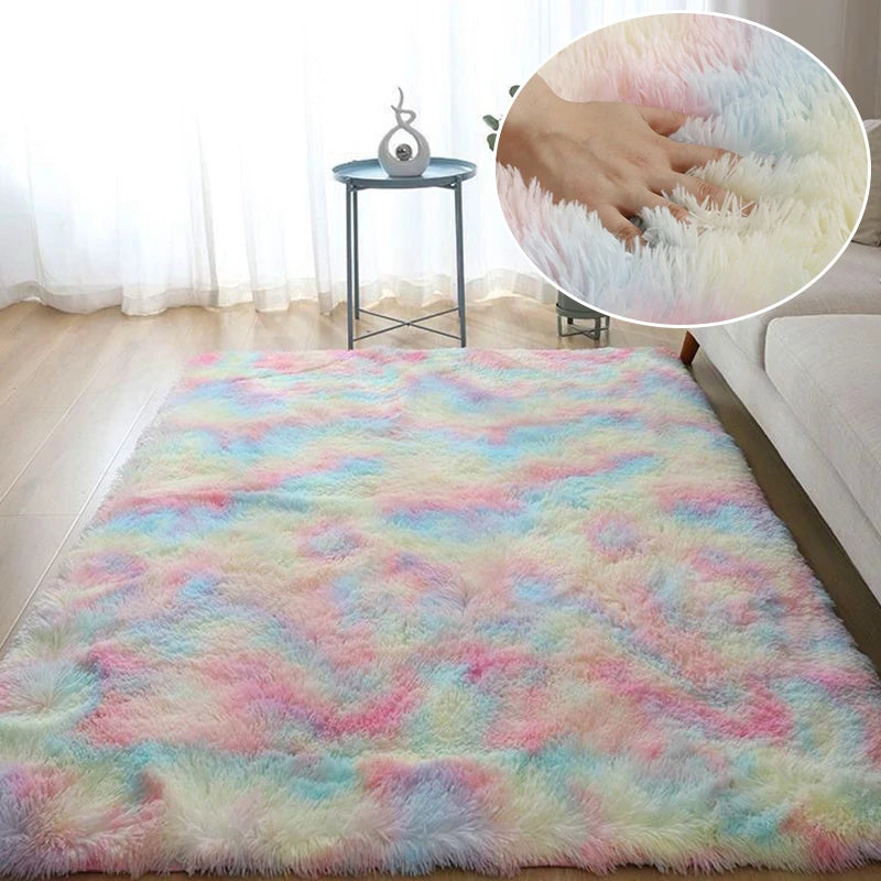 Gray Plush Velvet Area Rug – Soft Fluffy Anti-Slip Carpet for Living Room, Bedroom, Kids Room & Home Decor