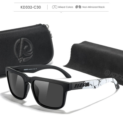 KDEAM Photochromic & Polarized Sunglasses - Category 3 Polarization, Unique Frame Surface Eyewear for Men & Women with Case