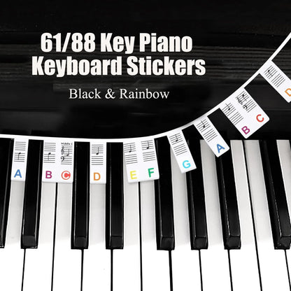 Miwayer Piano Keyboard Stickers - Removable 61/88 Key Note Labels for Beginner Piano Learning Guide