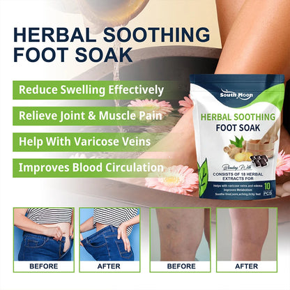 1-10 Bags Foot Bath Gel – Natural Herbal Foot Soak Beads for Detox, Dehumidification, Fatigue Relief & Leg Vein Repair