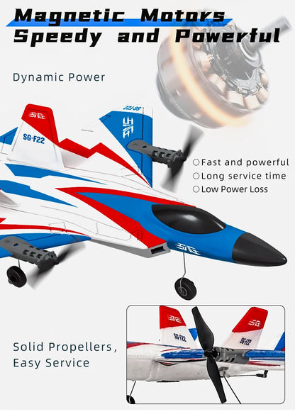 F22 RC Foam Plane – 4-Channel 6G Auto Stabilization with 4K Camera Remote Control Toy