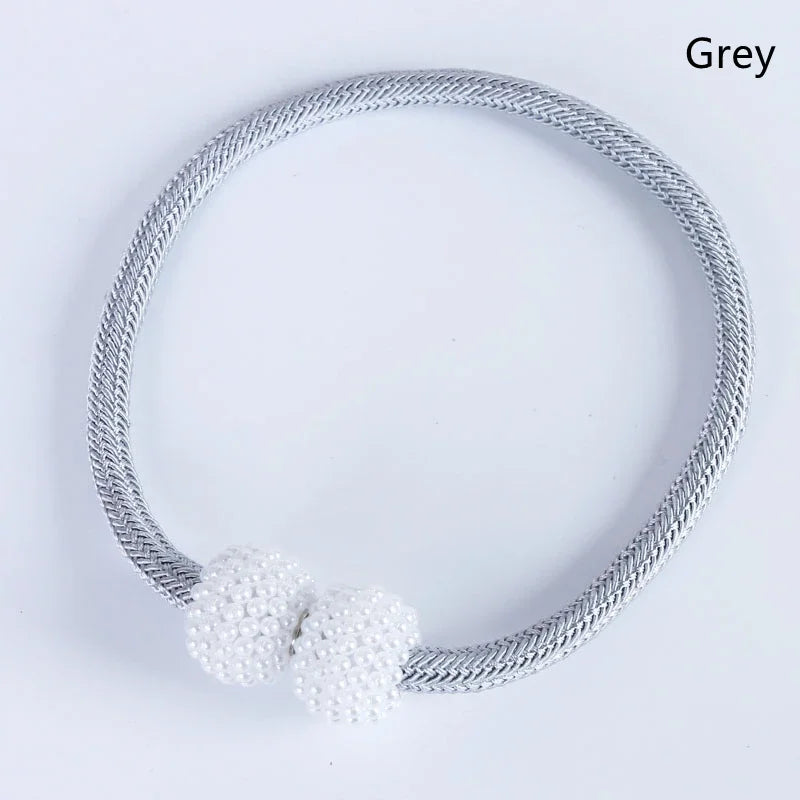 Pearl Magnetic Curtain Tiebacks – Decorative Ball Buckle Clips for Elegant Curtain Holders, 1–2 Pieces