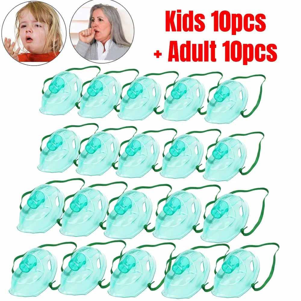 20pcs Nebulizer Inhaler Masks — Adult & Child Atomization Inhale Mask for Medication and Drug Inhalation Healthcare Nebulizador