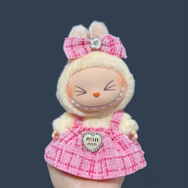 17cm Labubu Plush Doll Skirt — Adorable Skirt Set for DIY Clothes & Accessories Gift