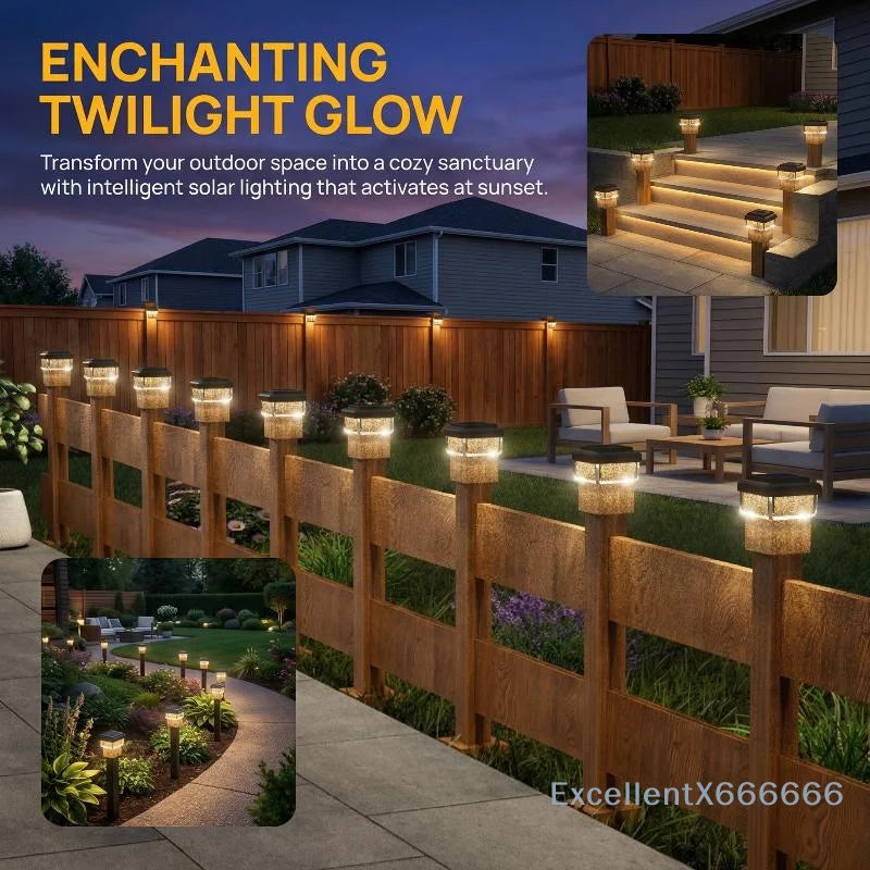 Solar Post Cap Light - IP65 Waterproof LED Outdoor Fence, Deck, Garden & Pathway Lighting