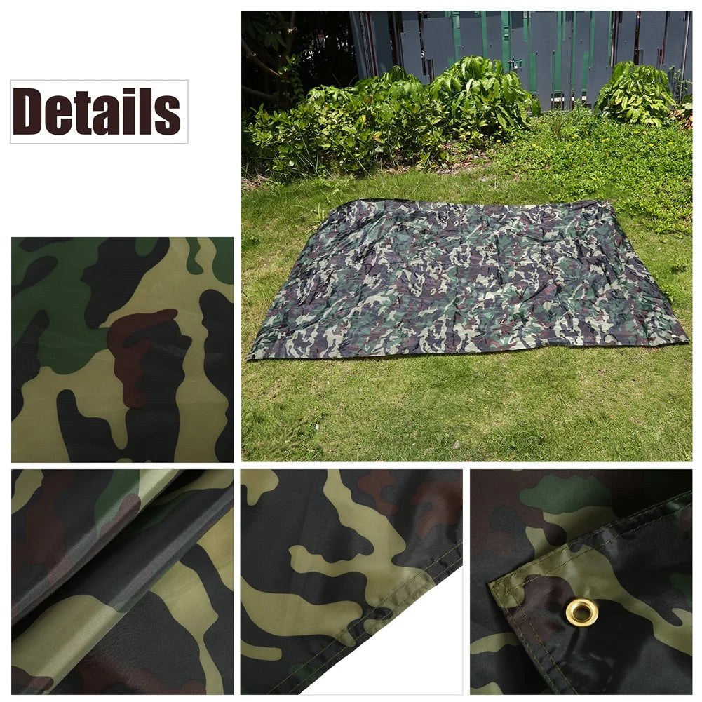 Camouflage Shelter Tarp - Ultralight Outdoor Camping Awning Canopy Waterproof Sunshade Tent Cover
