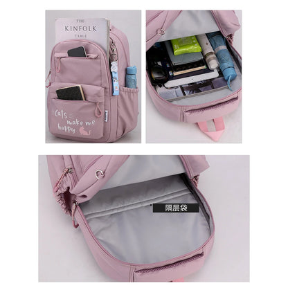 Pink Girl School Backpack – Ideal for Teenagers, Women, and Children – Primary and High School Bag, Class Backpack for Teens and Kids