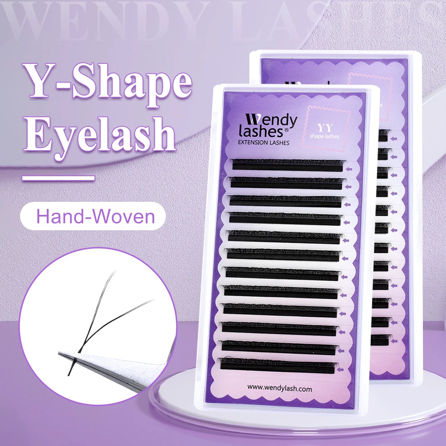 Wendy Lashes YY Shape Eyelash Extensions – Automatic Flowering W-Shape 3D-8D Premade Black Lashes