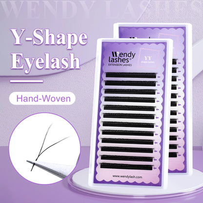 Wendy Lashes YY Shape Eyelash Extensions – Automatic Flowering W-Shape 3D-8D Premade Black Lashes