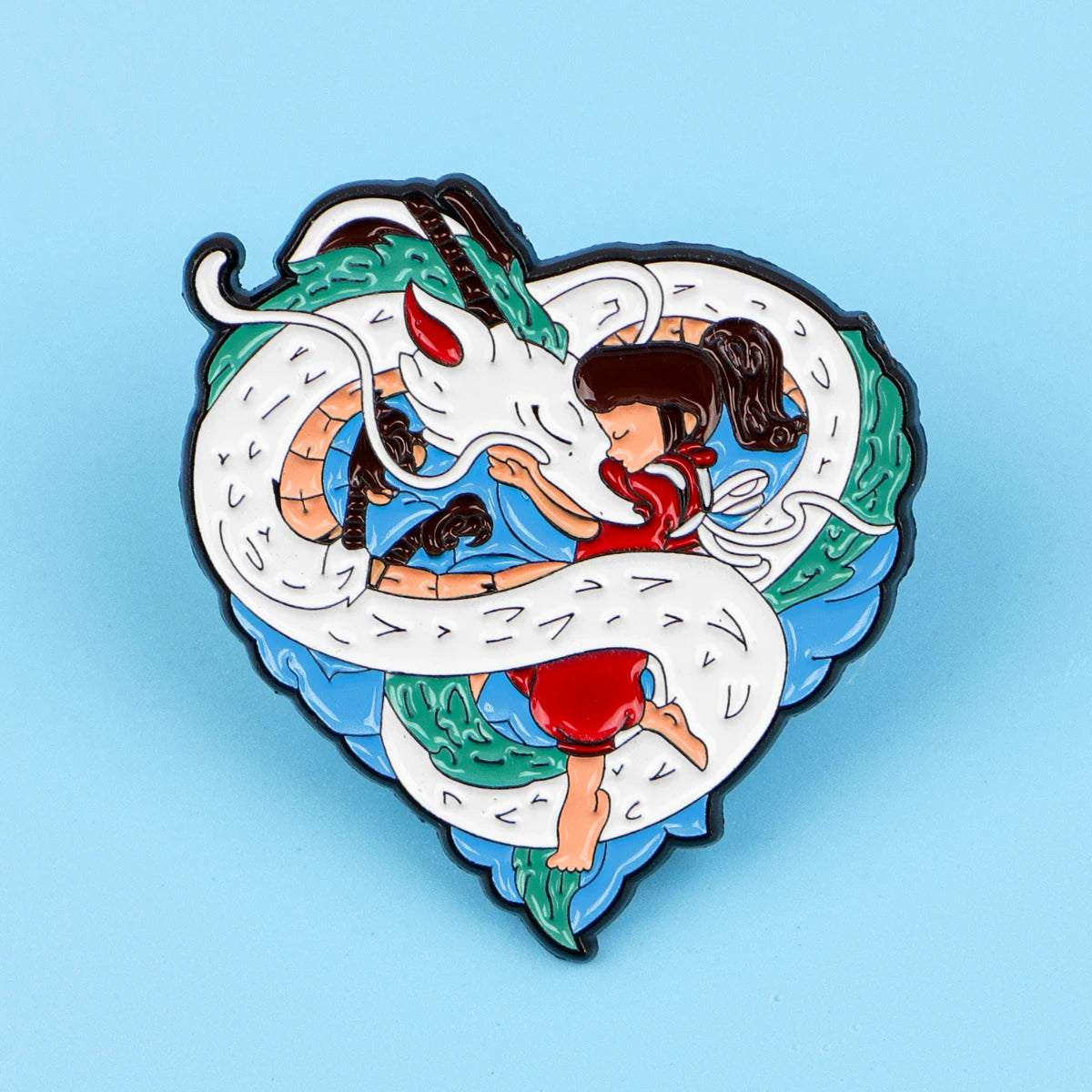 2-Piece Cool Dragon Enamel Pin Set - Cartoon Anime Lapel Brooches for Coats, Fashion Accessories and Gifts for Friends