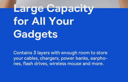 Baseus Organizer Bag – Zipper Storage Case for iPhone 15/14 Pro Max, Earphones, Power Bank, Cables & Digital Accessories