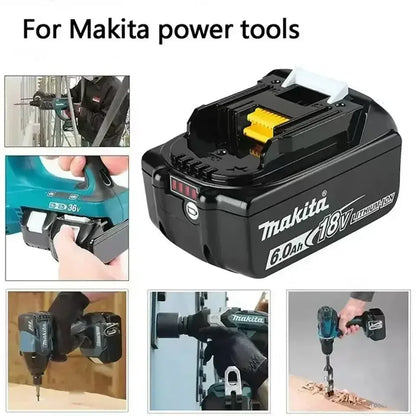 Genuine Makita 6AH BL1860 18V Li-Ion Battery — Replacement for BL1850 & BL1840, Compatible with 18V Screwdrivers, BMS TPCELL