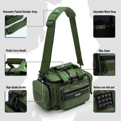 Goture Shoulder Crossbody Fishing Bag - Durable 600D Oxford Fabric, Men High Capacity Storage for Outdoors