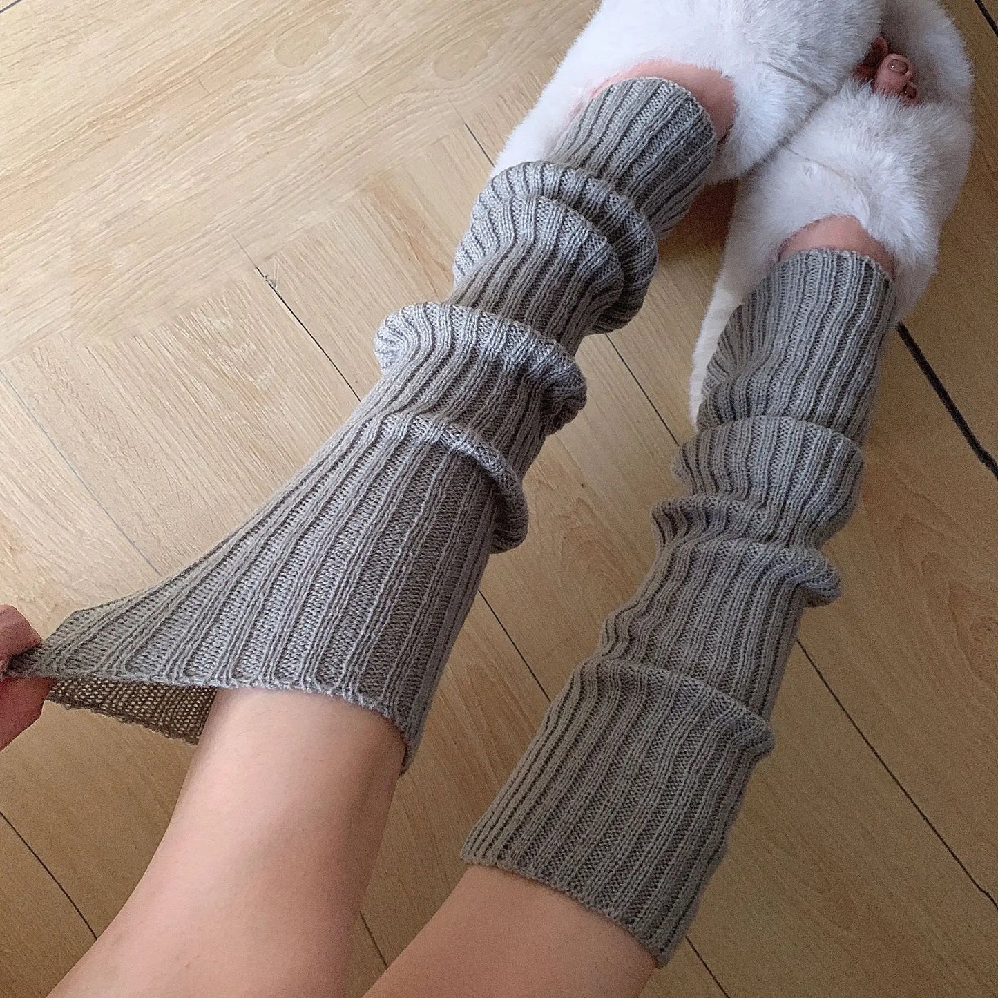Wool Knitted Lolita Leg Warmers: Long Socks for Women - Y2K Autumn Winter Crochet Foot Cover, Arm Warmer, Boot Cuff Stockings