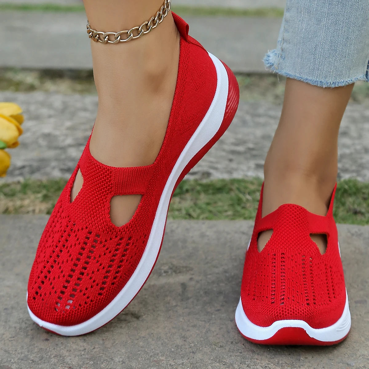 Women’s Casual Summer Sneakers - Lightweight Solid Flat Shoes for Everyday Four Season Wear