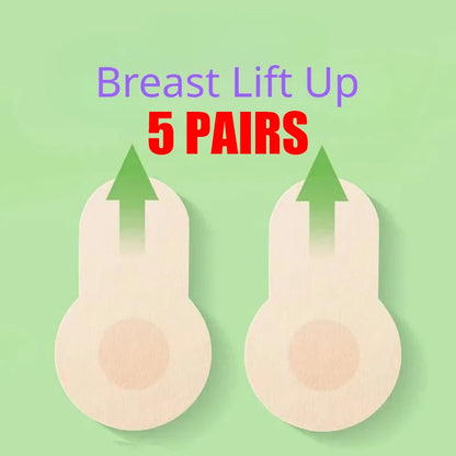 10-Piece Invisible Breast Lift Tape - Adhesive Nipple Covers and Bra-Free Breast Support Stickers
