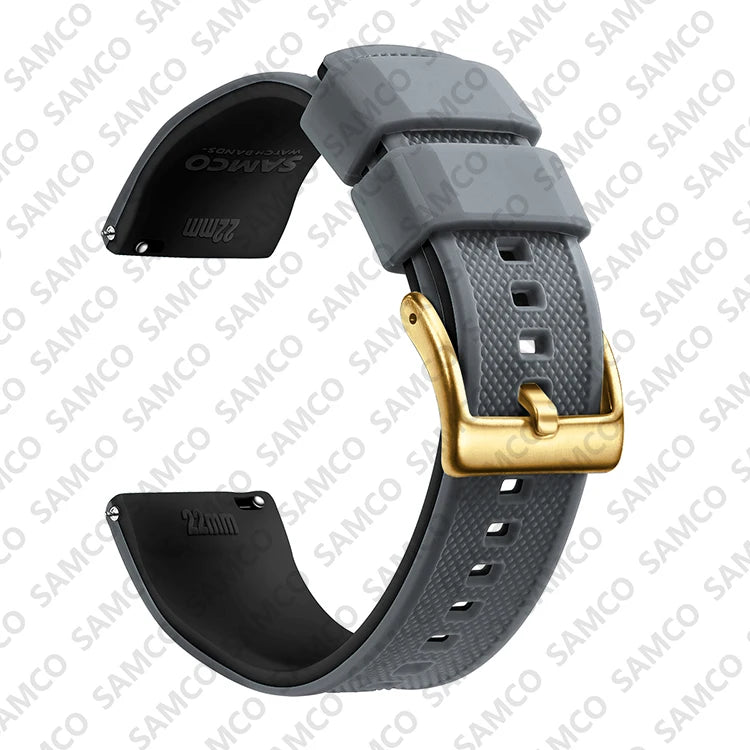 Premium Silicone Watch Band - Quick Release Rubber Replacement Strap for 18mm 20mm 22mm Watches