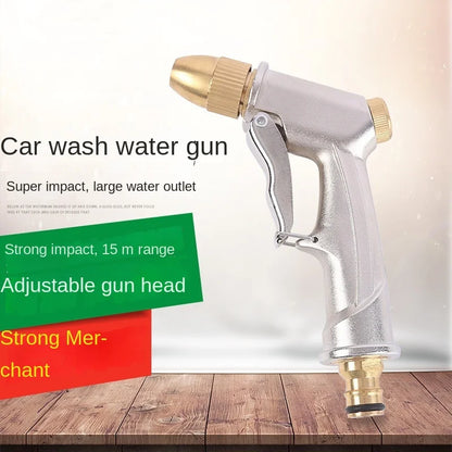 High-Pressure Water Spray Gun - Metal Brass Nozzle for Garden Hose, Lawn, Car Wash & Outdoor Cleaning XY002