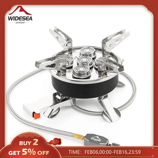 Widesea Camping Tourist Burner 8800W Gas Stove Cookware - Portable Furnace for Picnics & Barbecues - Outdoor Recreation Supplies