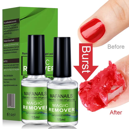MAFANAILS 15ml Magic Nail Gel Remover — Fast-Acting UV Gel & Semi-Permanent Polish Remover, Nail Varnish & Glue Cleaner
