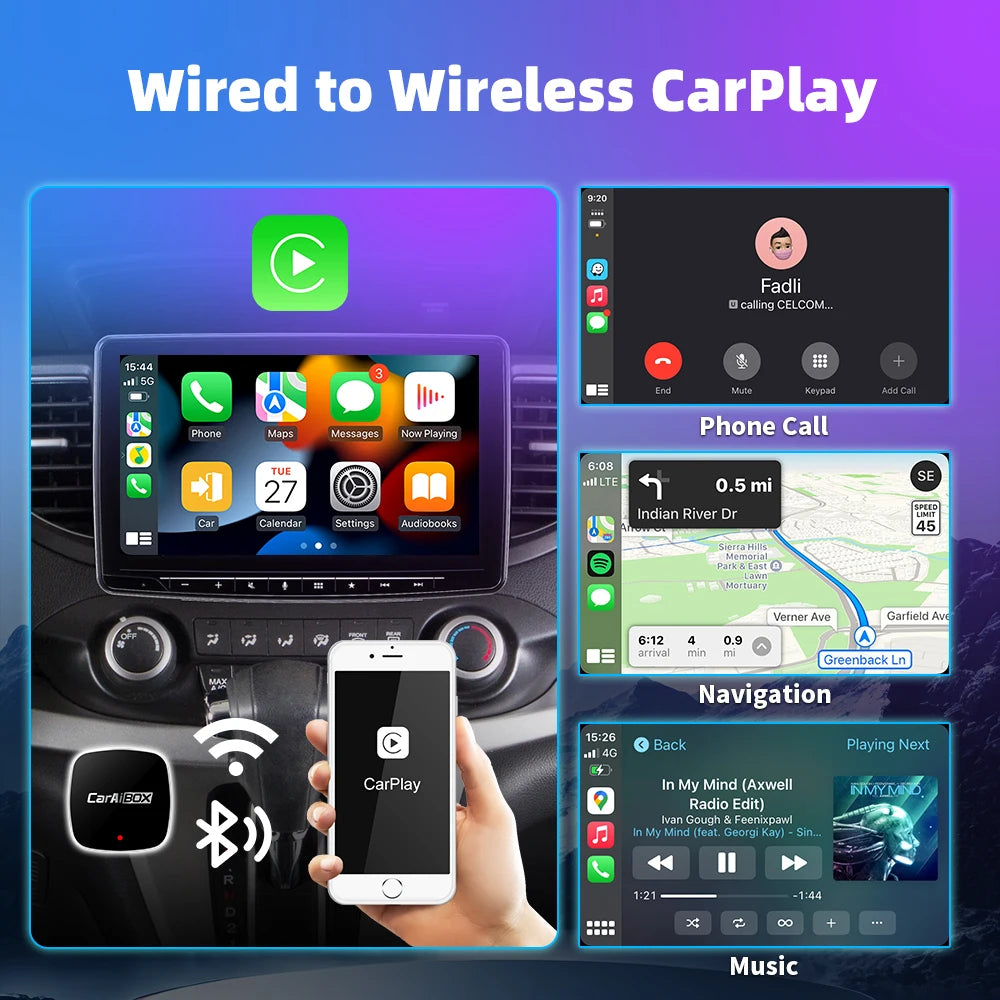 EKIY 2-in-1 Wireless CarPlay & Android Auto Dongle – AI Smart Box for Cars with Wired CarPlay