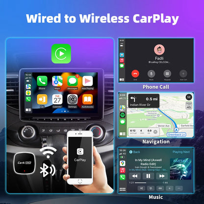 EKIY 2-in-1 AI Smart Box — Wireless CarPlay & Android Auto Adapter with Wired CarPlay for Car Intelligent Systems