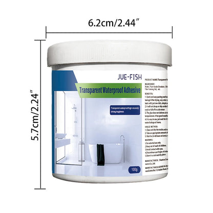 300g Waterproof Coating Sealant - Transparent Invisible Paste Glue with Brush, Adhesive Repair for Home Roof and Bathroom