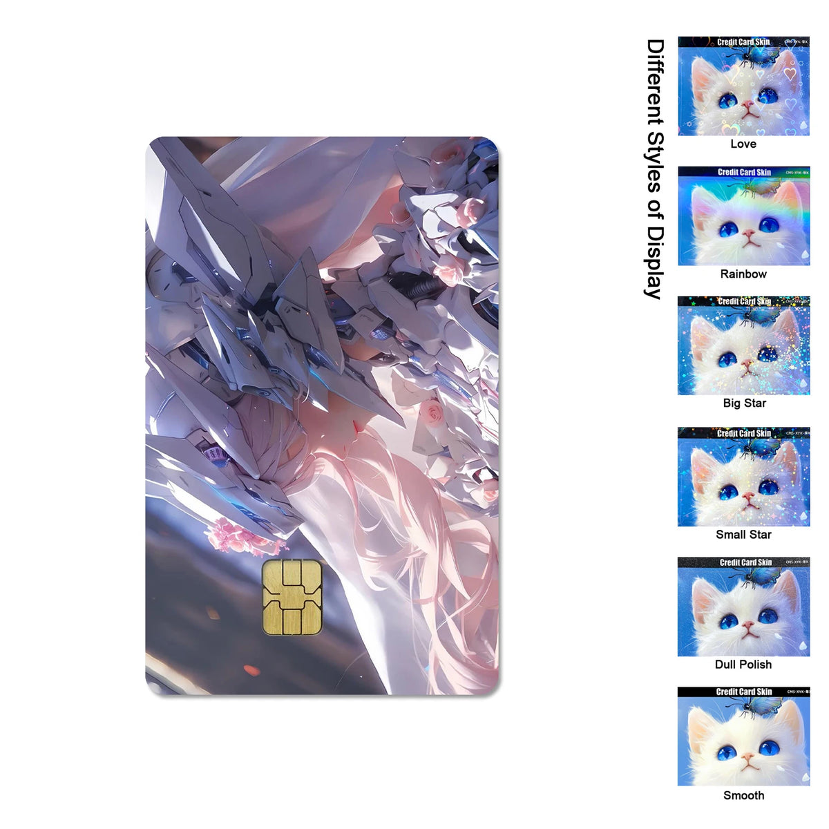 Gundam RX-78-2 & ZGMF-X19A Card Stickers - 2.5D HD Matte Waterproof PVC Skins for Credit and Debit Cards