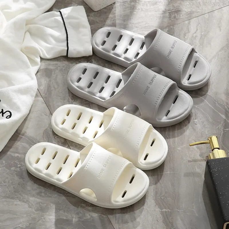 Feslishoet Unisex EVA Non-Slip Soft Bottom Shower Slippers – Quick-Drying Punching Bathroom Footwear
