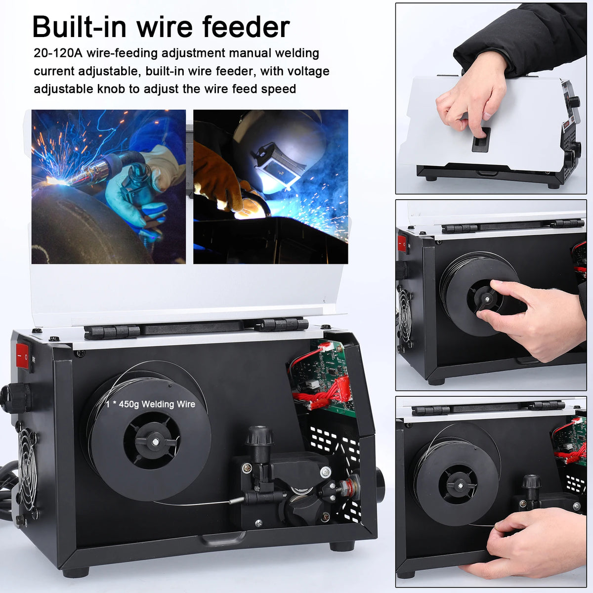 120A 2-in-1 MIG MMA Welder - Portable IGBT Inverter Gasless CO2 Welding Machine