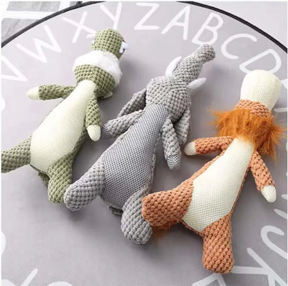 Plush Squeaky Dog Toy - Durable Fleece Chew and Teething Toy for Large Dogs