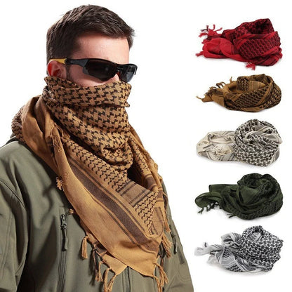Military Plaid Scarf - Lightweight Unisex Tactical Arab Shemagh for Warmth & Outdoor Wear