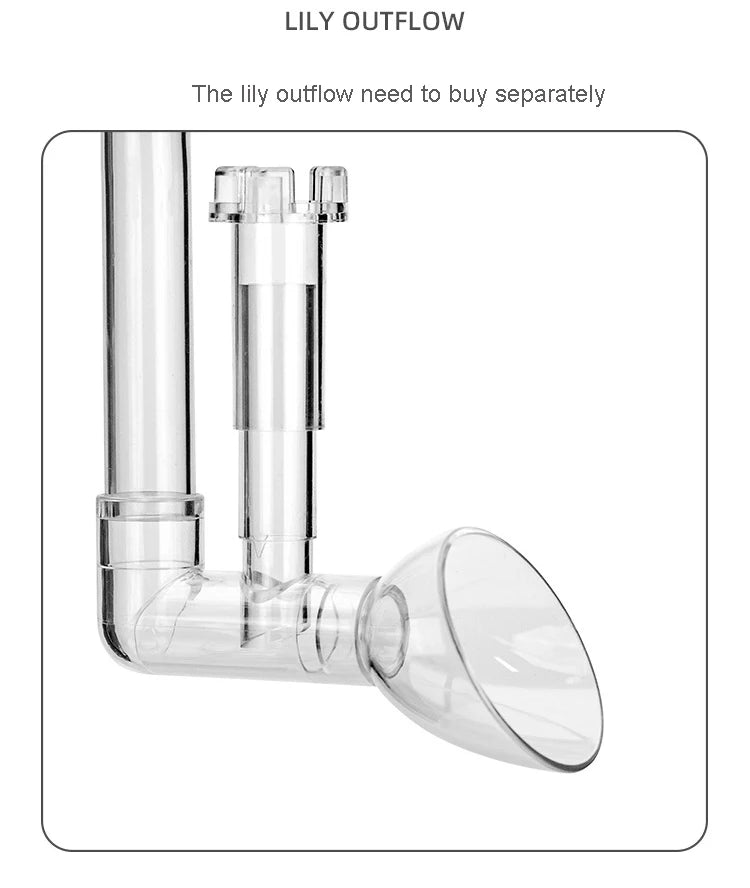 AQUAPRO Aquarium Inlet & Outlet Pipe Set – Plastic Skimmer Lily Flow for Fish Tanks & Bowls