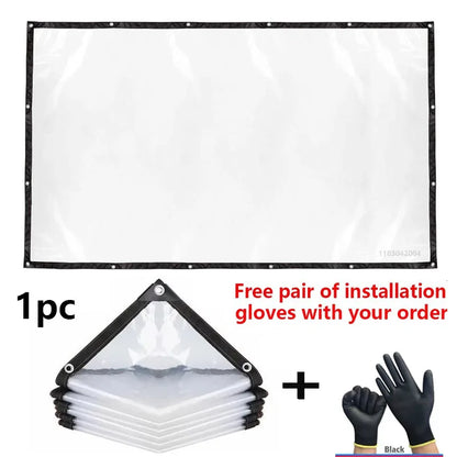 Transparent Heavy-Duty Waterproof Tarpaulin – Thick Windproof & Snowproof Clear Rain Cover for Patio, Garden, Porch & Chicken Coop