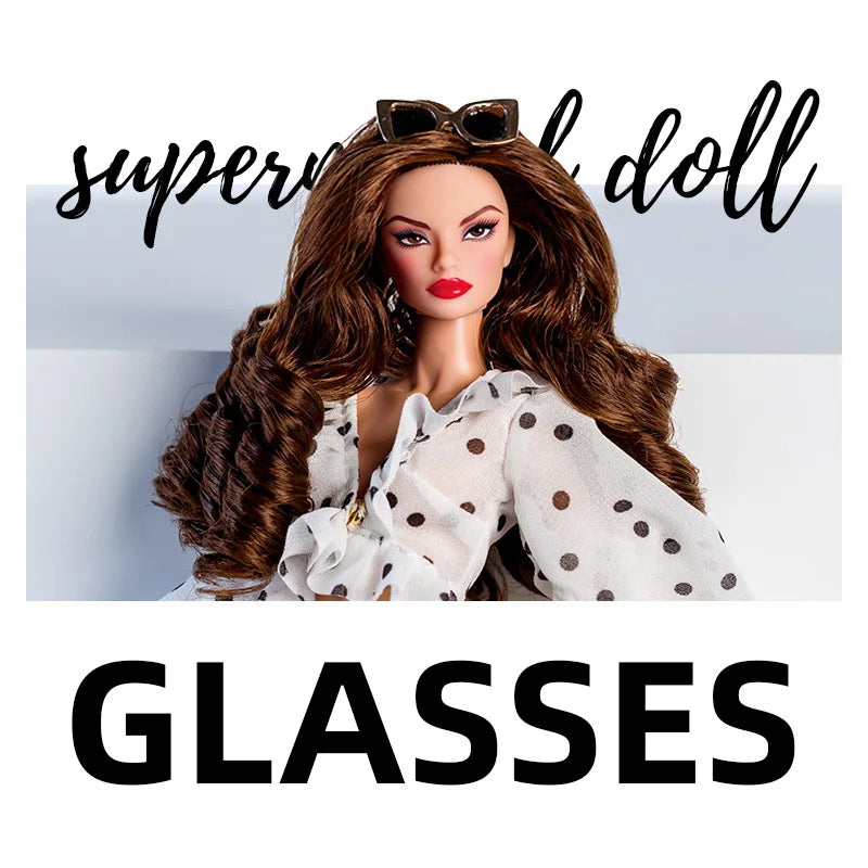 Personalized Fashion Accessories for 1/6 Doll – Futuristic Earring, Necklace & 30cm Supermodel Doll Glasses, Sweet & Cool Dress-Up Set