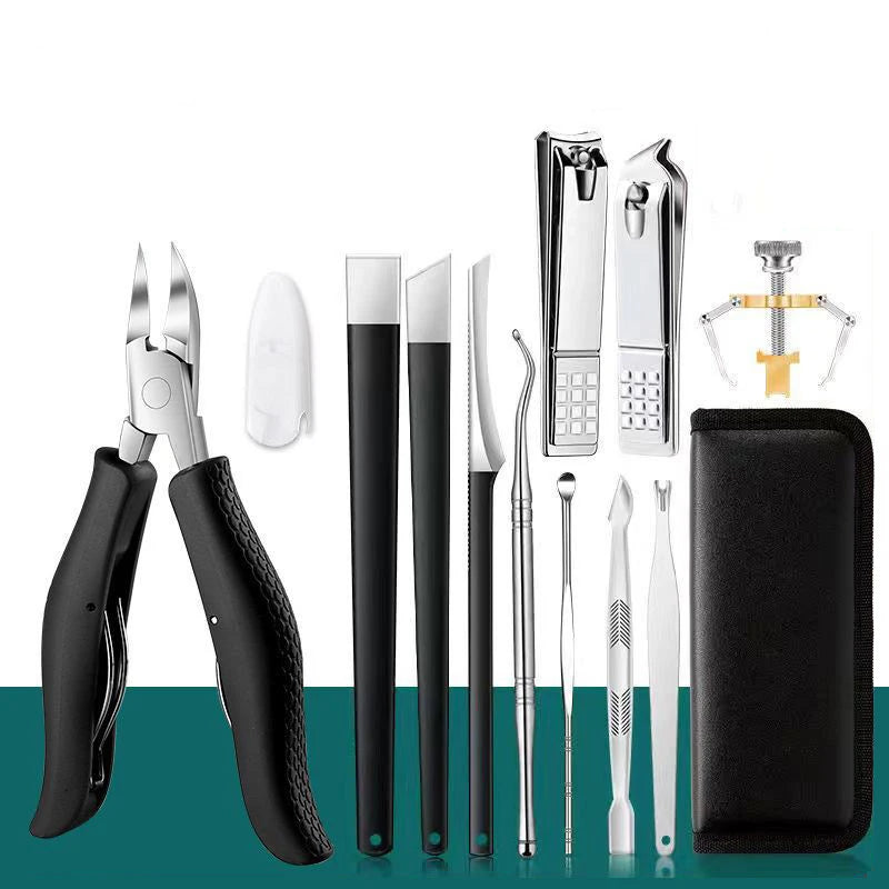 Nail Clipper Set for Ingrown Toenails — Paronychia Correction Nippers, Pedicure & Manicure Tools with Dead Skin Scissors