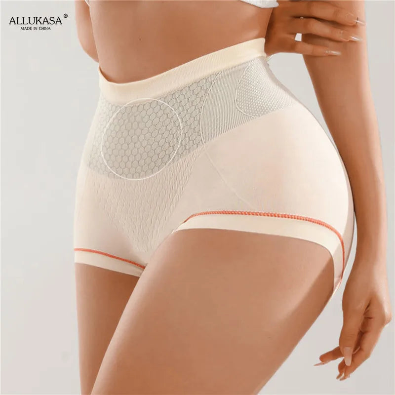 High Waist Women's Panties: Flat Belly Shaping Briefs with Breathable Mesh - Transparent Knickers for Tummy and Hip Lift