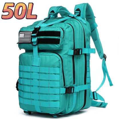 25L/50L Nylon Waterproof Backpack - Outdoor Trekking, Fishing, Hunting, Tactical Sports Rucksack for Camping & Hiking