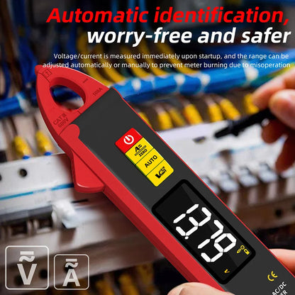 UX1 Digital Clamp Meter 6000 Counts - 100A TRMS AC/DC Mini Multimeter with Rechargeable LCD Display
