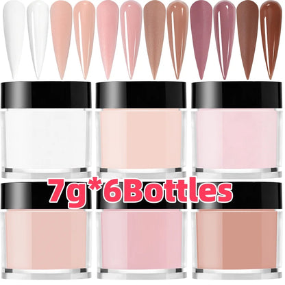 50g/100g Nude Nail Acrylic Powder Bulk Set – 4-in-1 Solid Crystal Extension, Dipping & Engraving Nail Art Monomer Wholesale