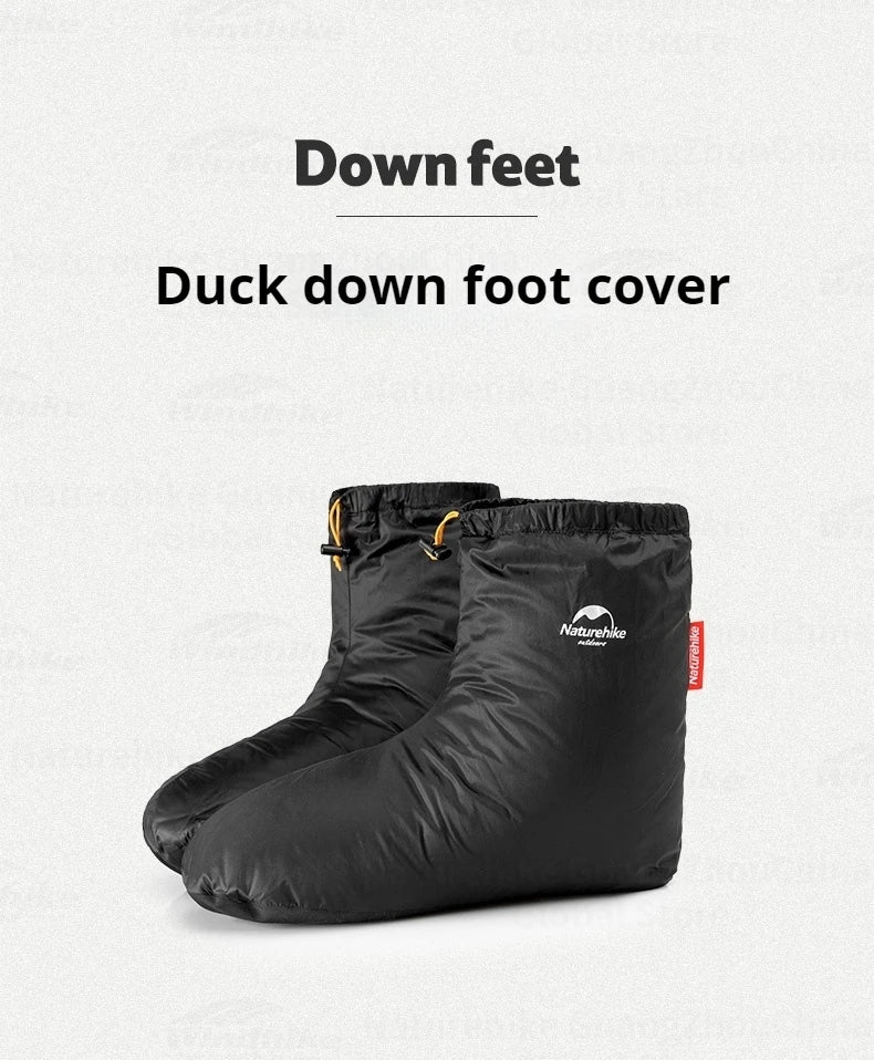 Naturehike Winter Duck Down Foot Cover - Waterproof, Ultralight Warm Booties for Hiking & Camping, Soft Slippers/Socks 650FP