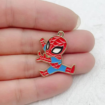 10-Piece Cartoon Alloy Pendant Set - Oil Drop Charms for DIY Earrings, Jewelry Making, and Keychain Accessories