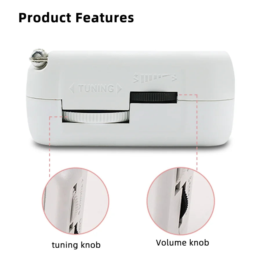Mini FM/AM Two-Band Radio — 1W Loud Speaker with 3.5mm Headphone Jack & 180° High-Performance Antenna for Home Use